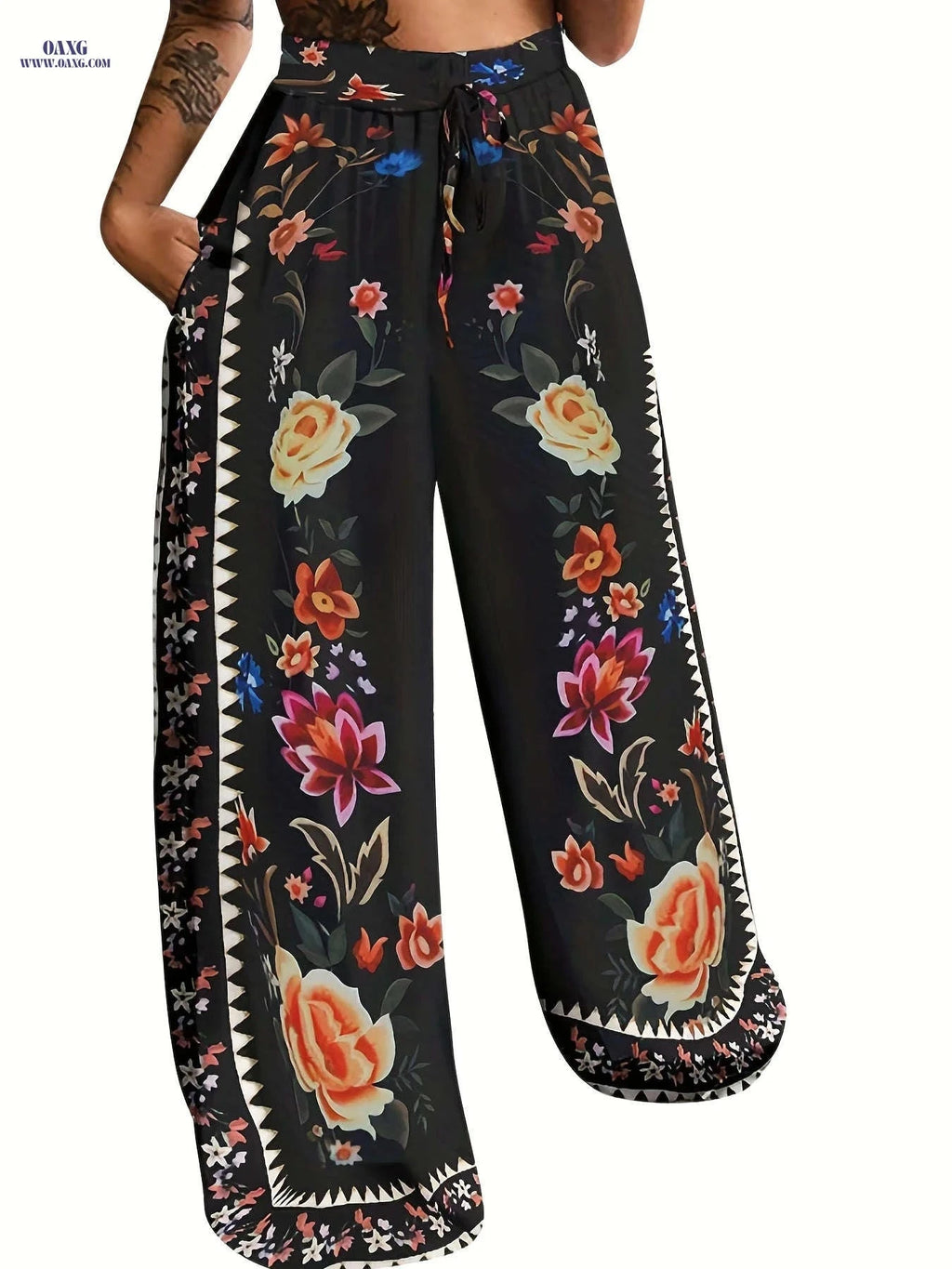 2023 Fashion Peacock Printed Long Pants - Casual Straight Leg Style   OAXG 