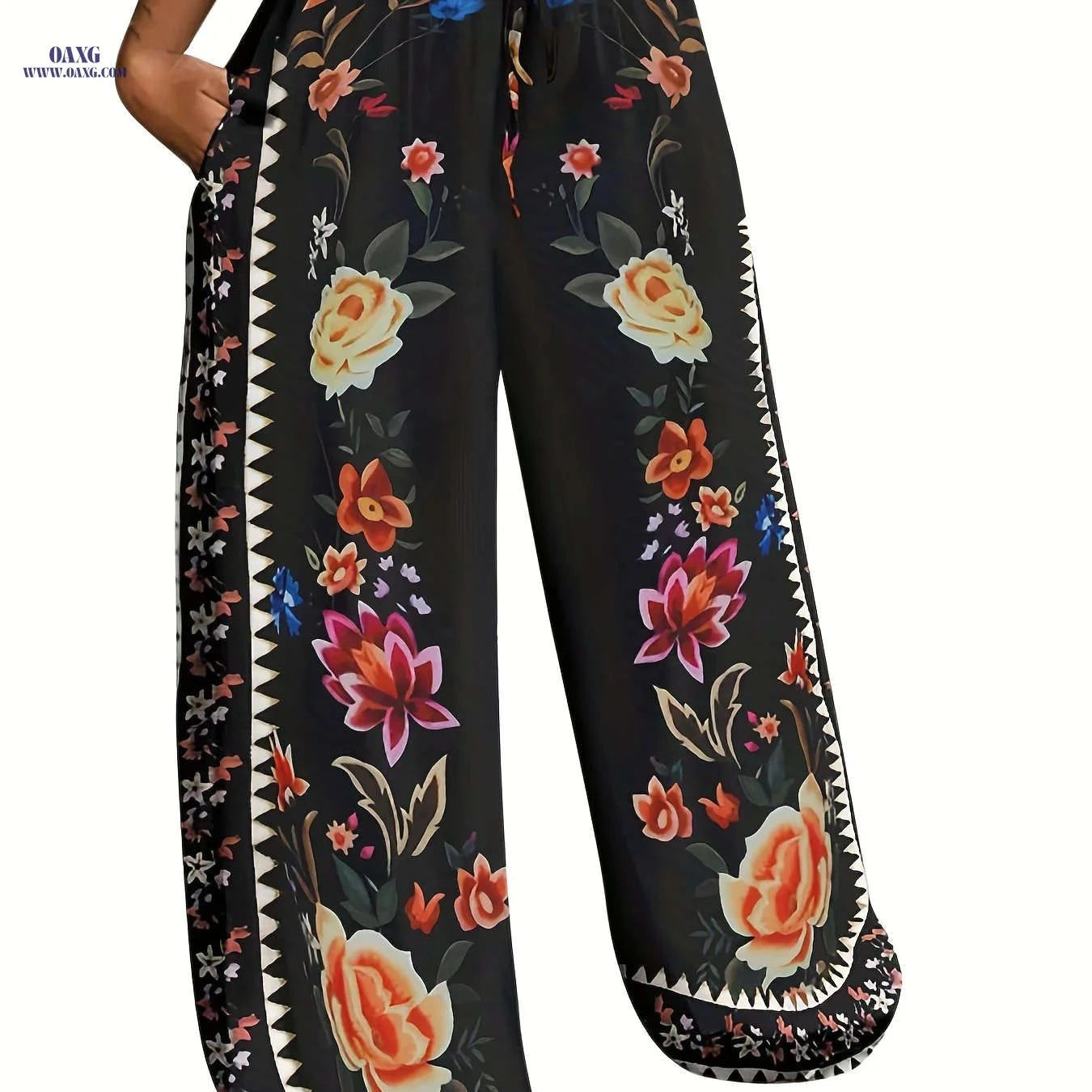 2023 Fashion Peacock Printed Long Pants - Casual Straight Leg Style   OAXG 