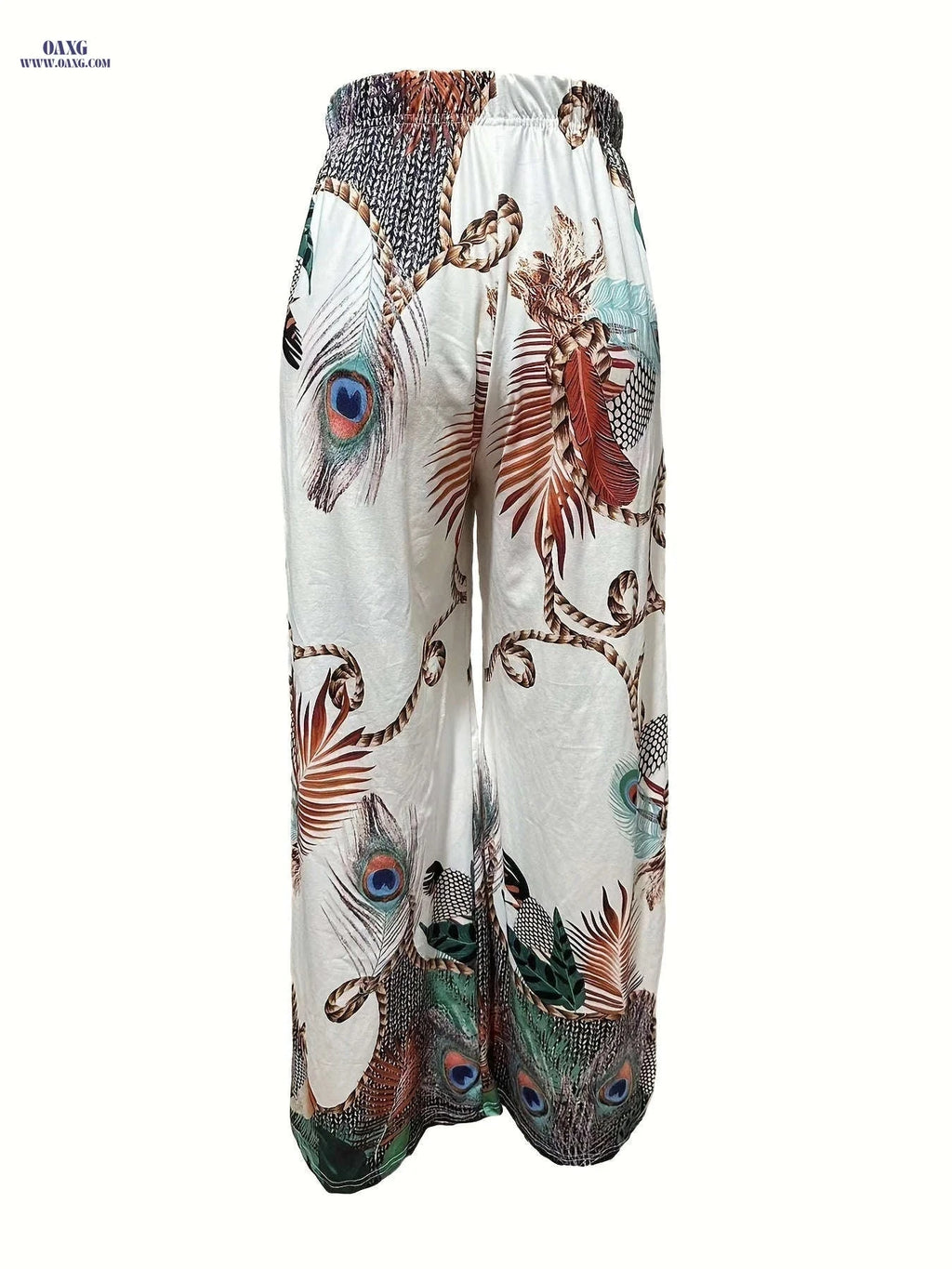 2023 Fashion Peacock Printed Long Pants - Casual Straight Leg Style   OAXG 