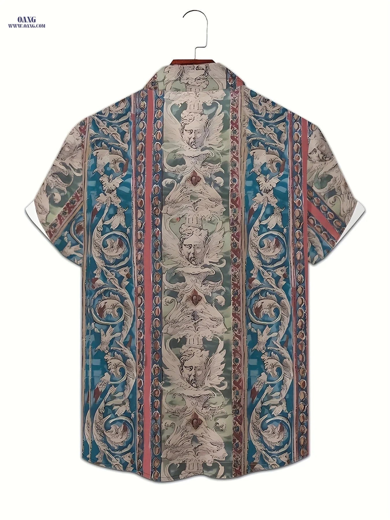 2023 Men's 3D Print Short Sleeve Shirt - Casual Geometric Design   OAXG Multicolor / FR S