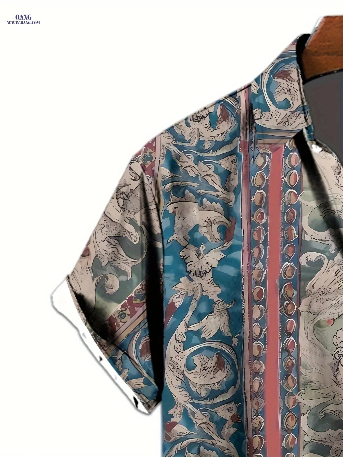2023 Men's 3D Print Short Sleeve Shirt - Casual Geometric Design   OAXG 