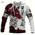 2023 Men's Hoodie - 3D Digital Print Wolf Pattern Casual Jacket   OAXG 