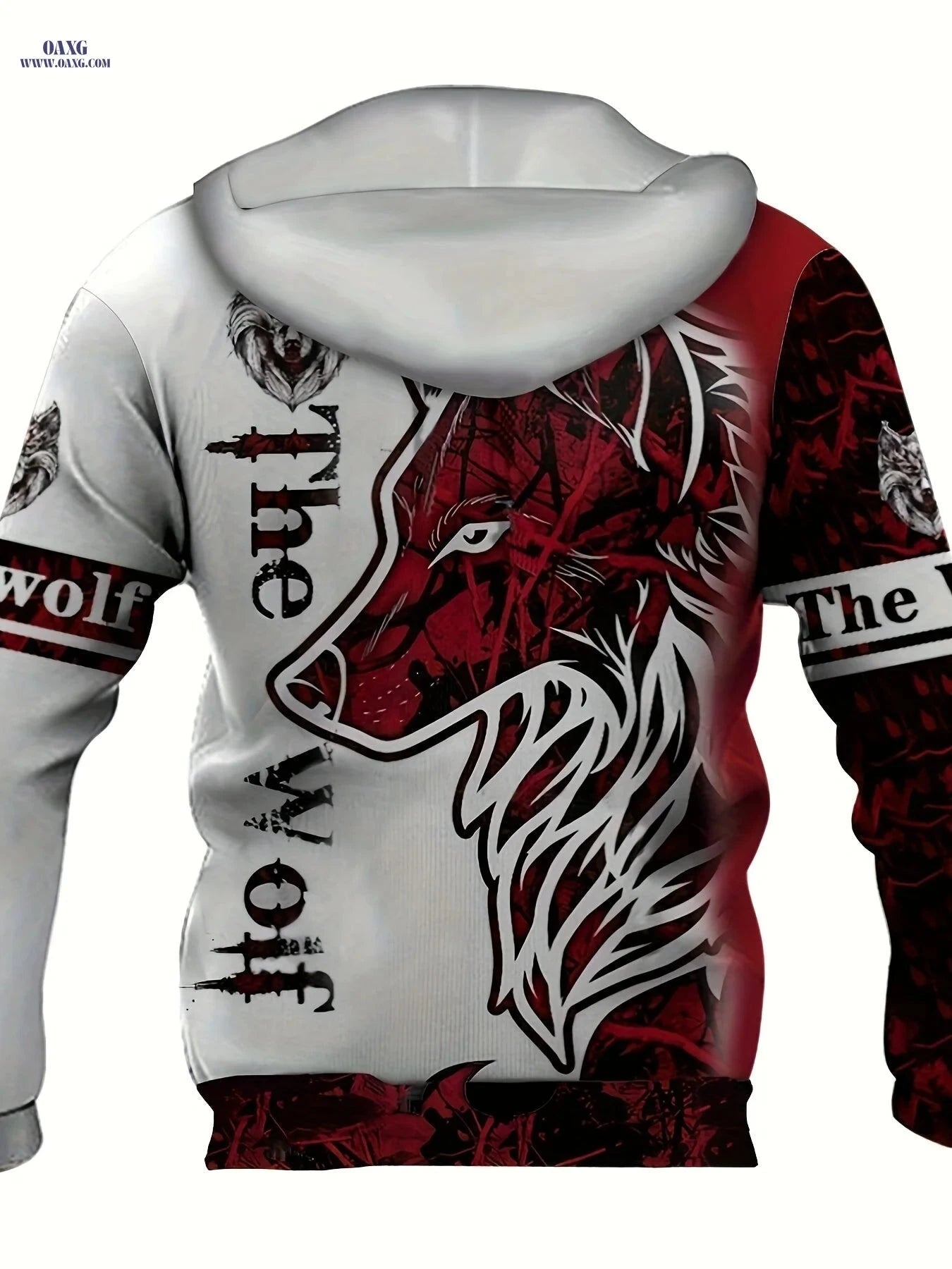 2023 Men's Hoodie - 3D Digital Print Wolf Pattern Casual Jacket   OAXG 