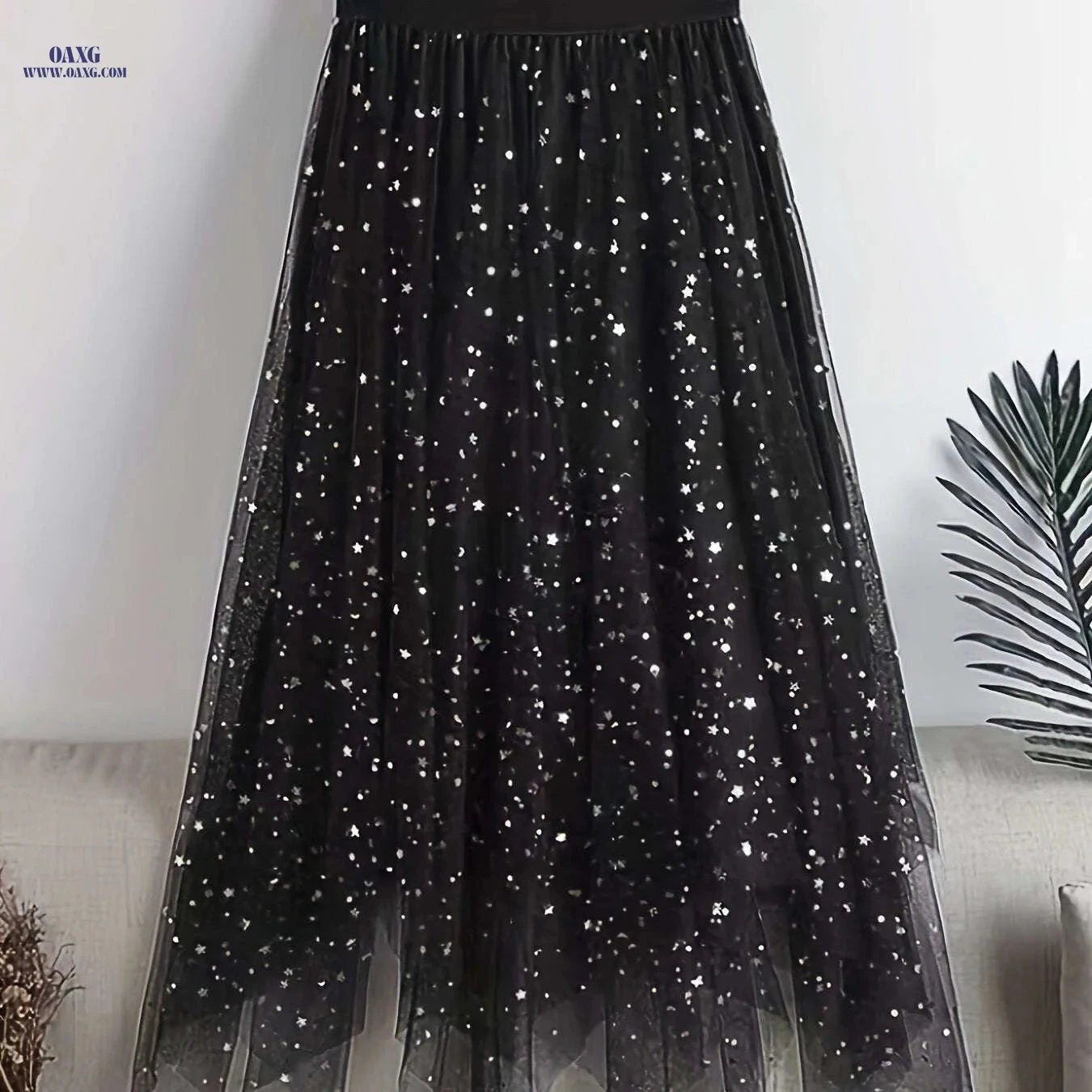 2023 Women's Sequin Midi Skirt - High-Waisted A-Line Design   OAXG 