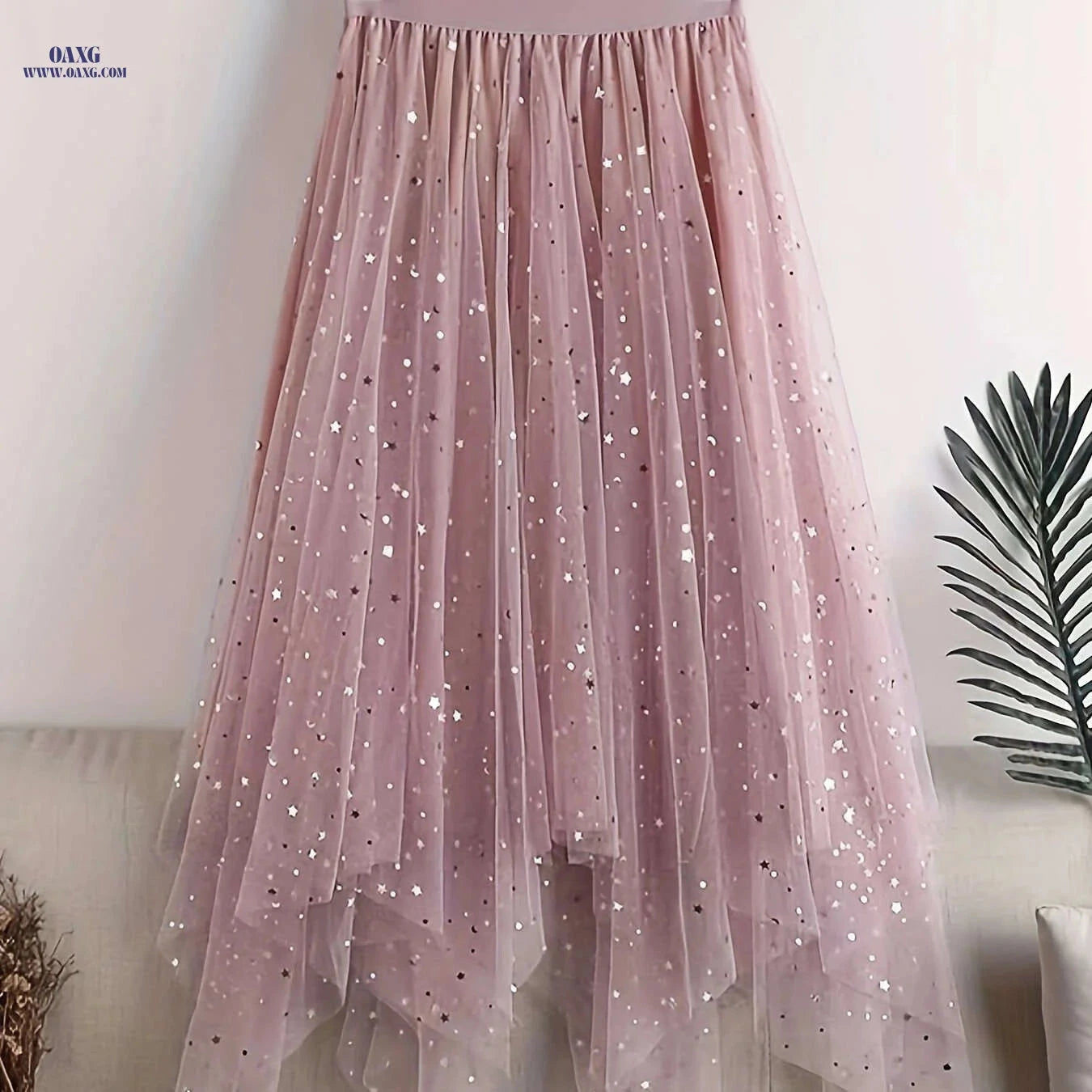 2023 Women's Sequin Midi Skirt - High-Waisted A-Line Design   OAXG 