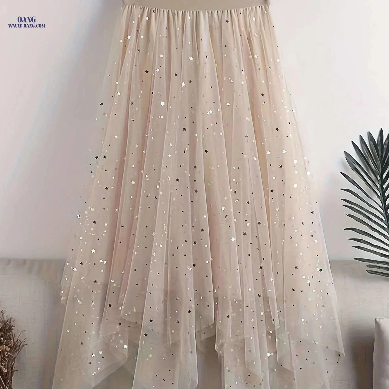 2023 Women's Sequin Midi Skirt - High-Waisted A-Line Design   OAXG 