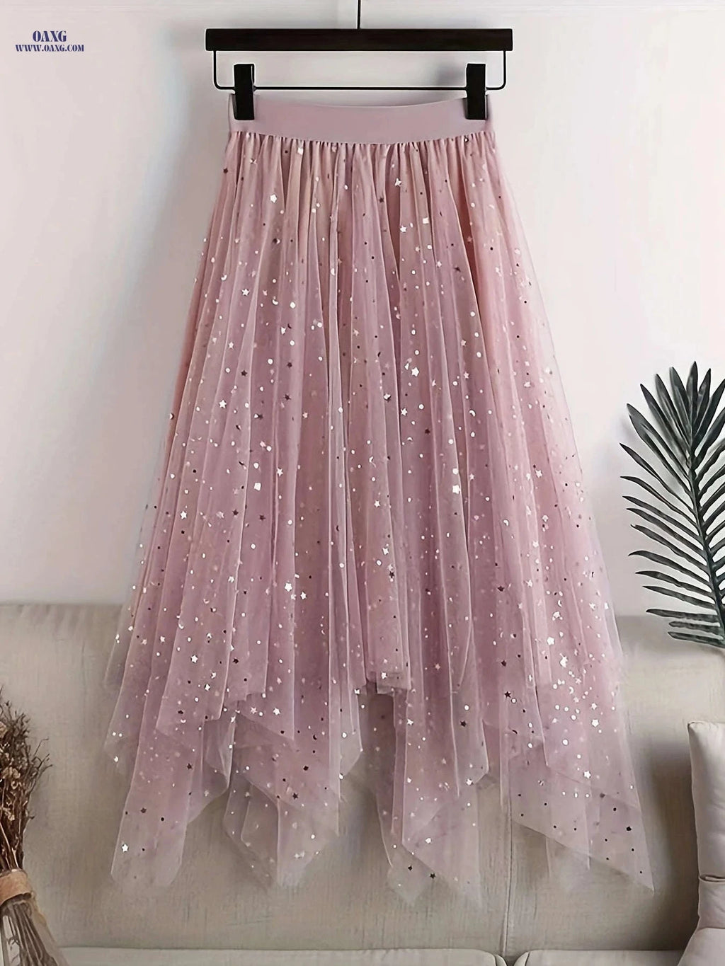2023 Women's Sequin Midi Skirt - High-Waisted A-Line Design   OAXG 
