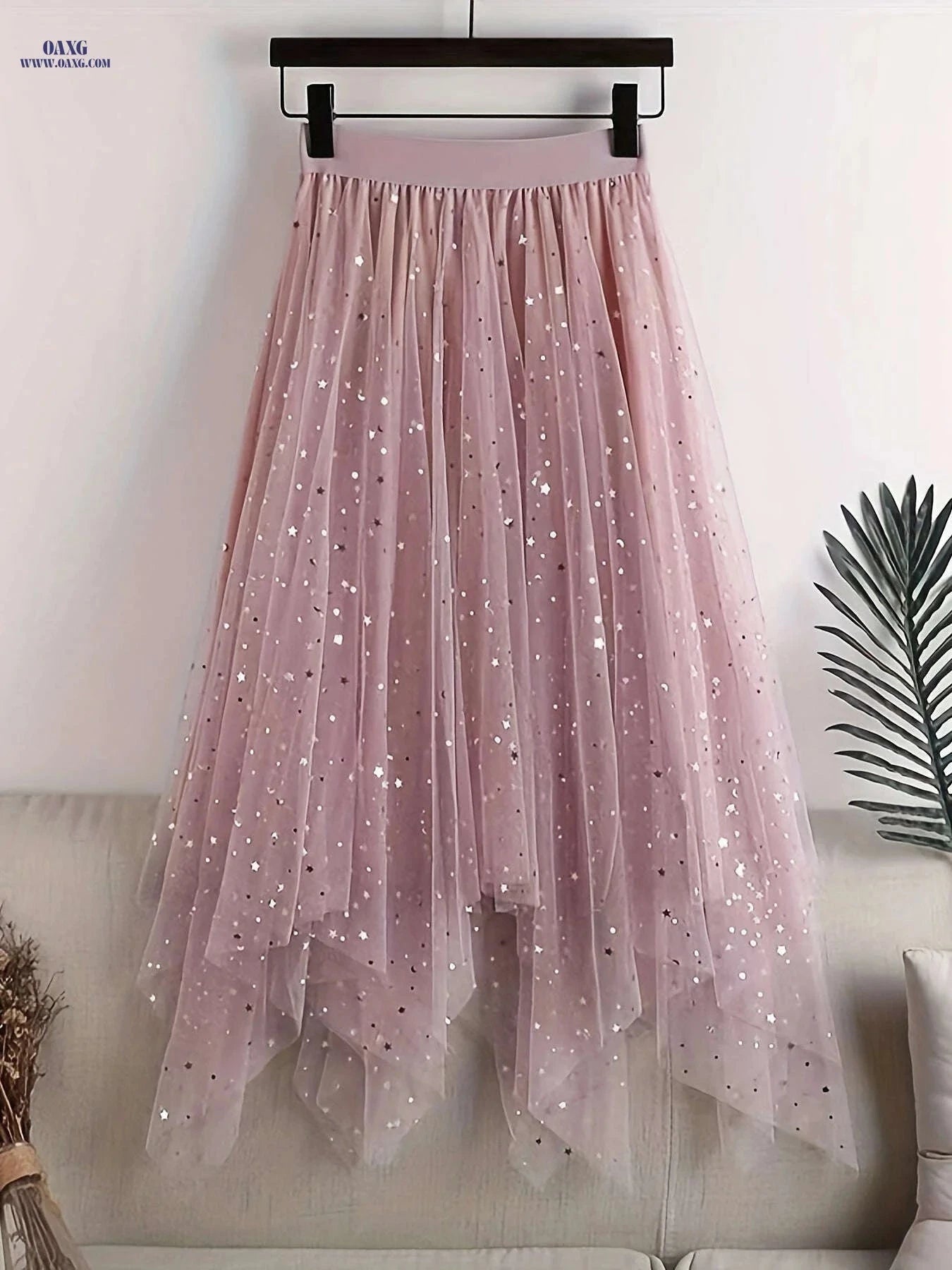 2023 Women's Sequin Midi Skirt - High-Waisted A-Line Design   OAXG 