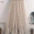 2023 Women's Sequin Midi Skirt - High-Waisted A-Line Design   OAXG 