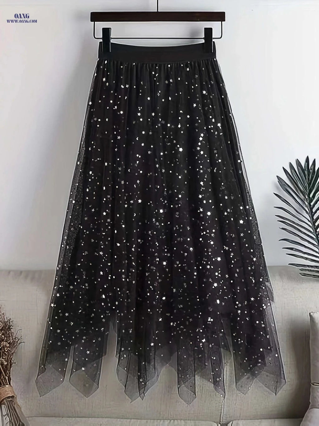 2023 Women's Sequin Midi Skirt - High-Waisted A-Line Design   OAXG Apricot / S