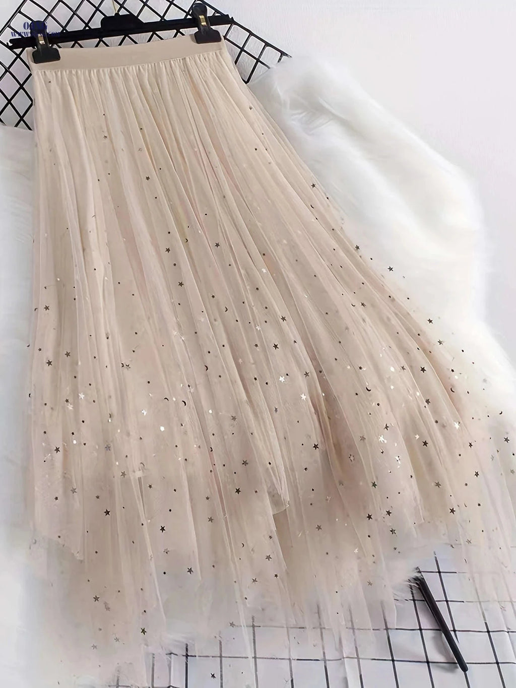2023 Women's Sequin Midi Skirt - High-Waisted A-Line Design   OAXG 