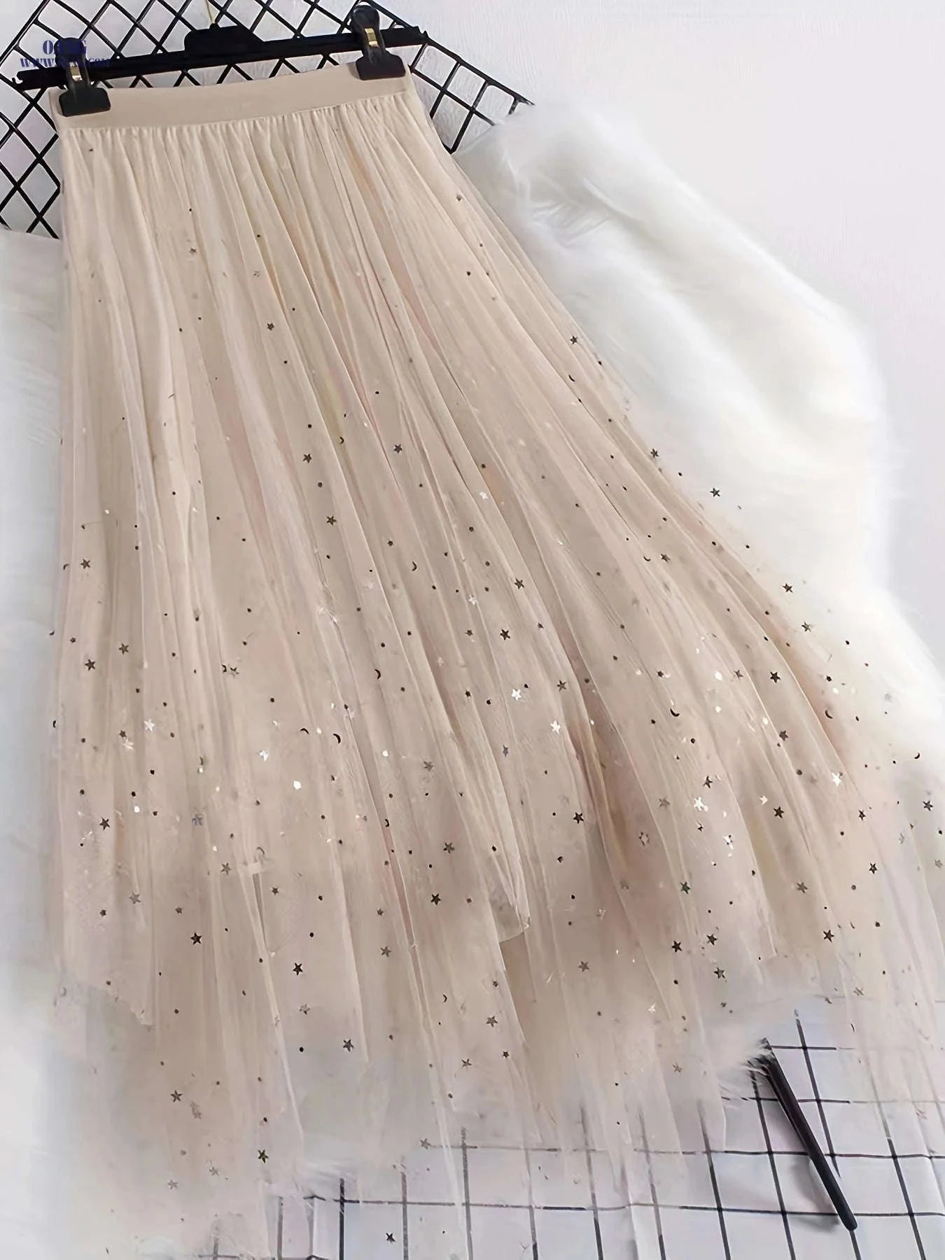2023 Women's Sequin Midi Skirt - High-Waisted A-Line Design   OAXG 