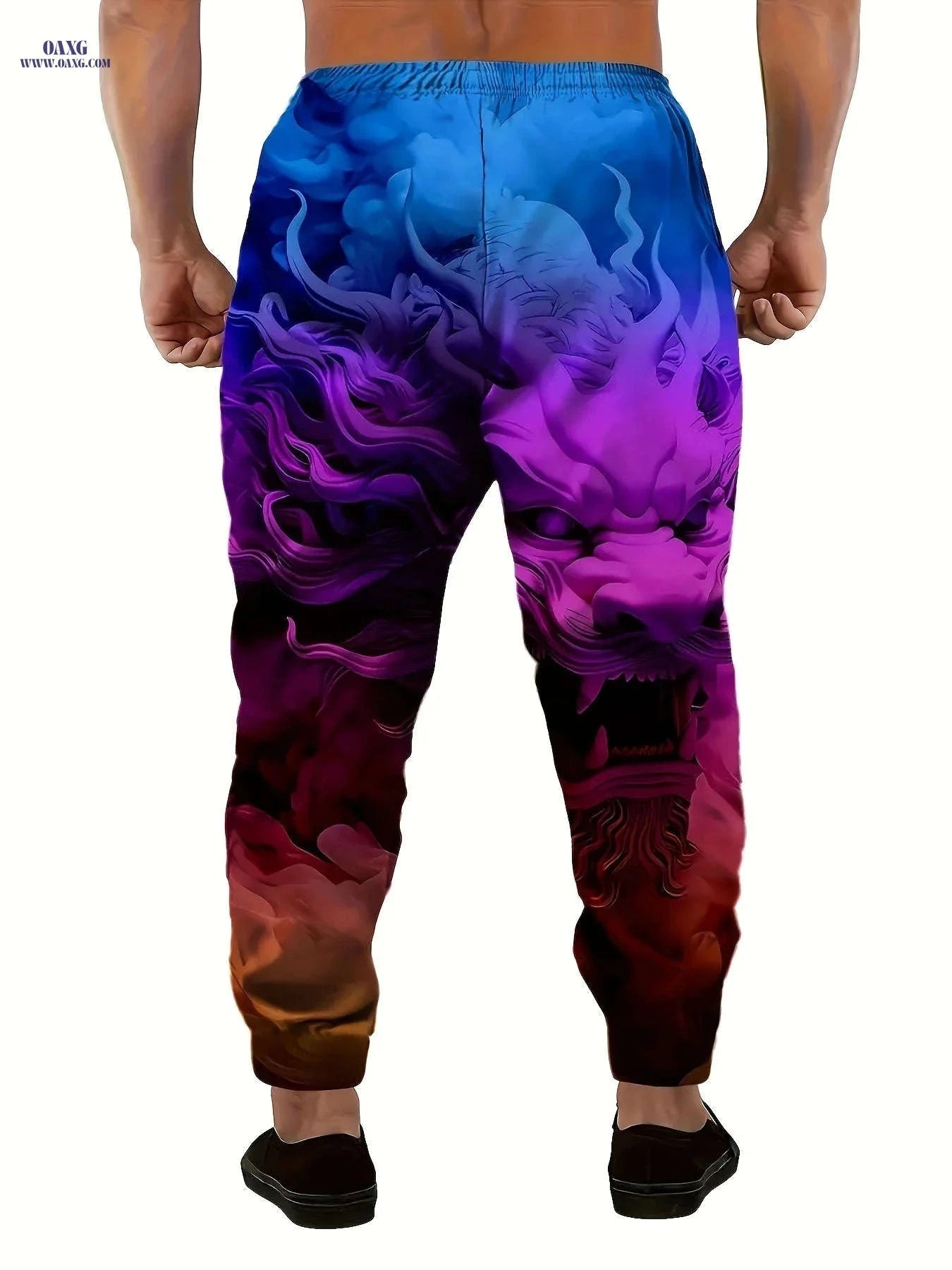 2024 Casual Sports Pants for Men - Vintage Print, Slight Stretch   OAXG Milky / FR S