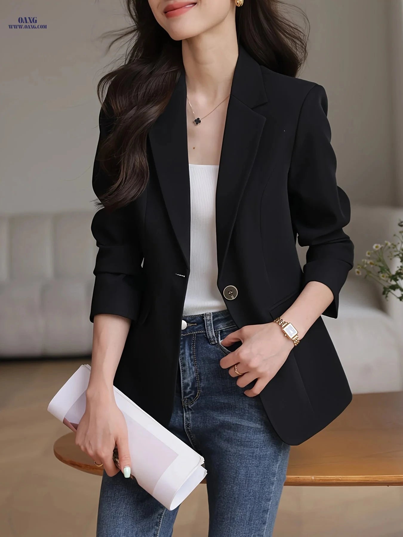 2024 Elegant Korean Small Suit - Autumn Winter Professional Wear   OAXG 