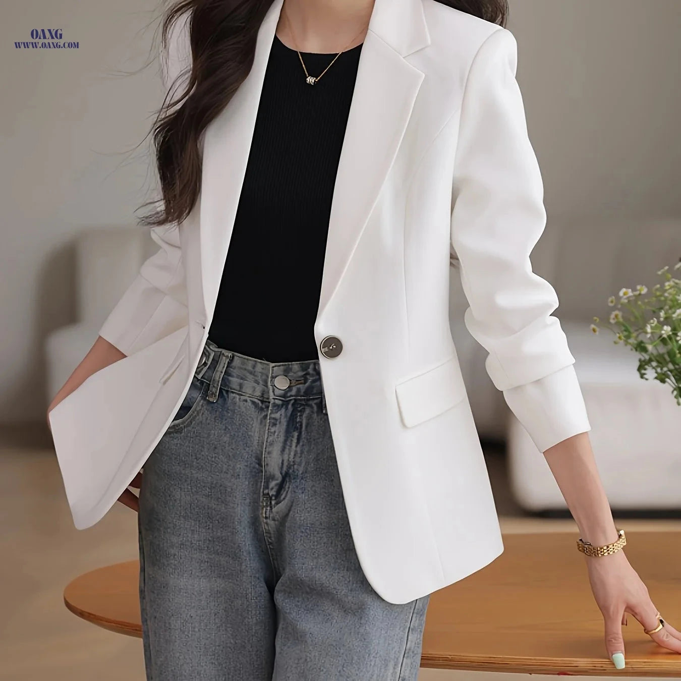 2024 Elegant Korean Small Suit - Autumn Winter Professional Wear   OAXG Black / XS
