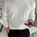 2024 Men's Knit Pullover Sweater - Casual Round Neck Design   OAXG White / FR S