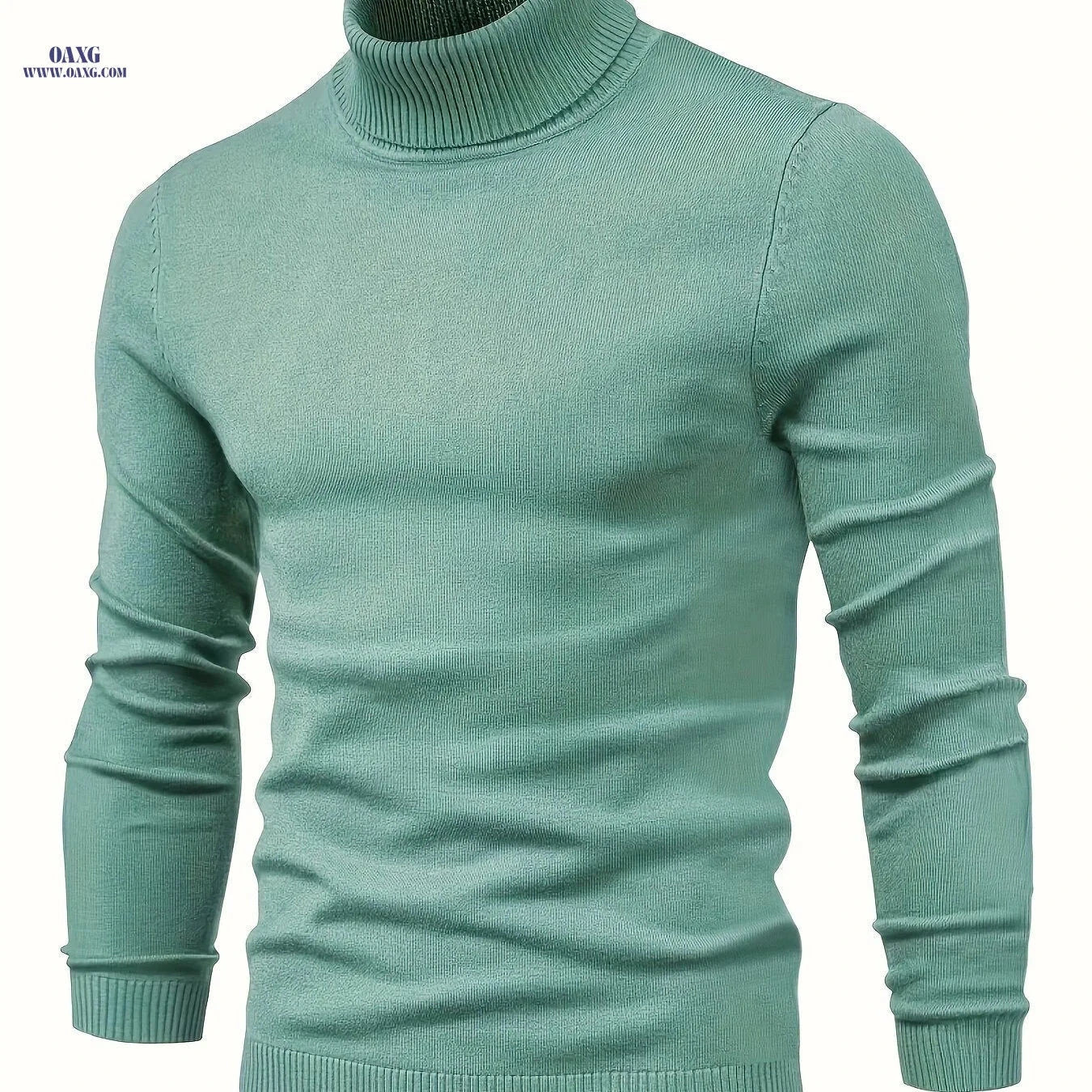 2024 Men's Lapel Solid Color Pullover Sweater - Casual Knitted Style   OAXG 