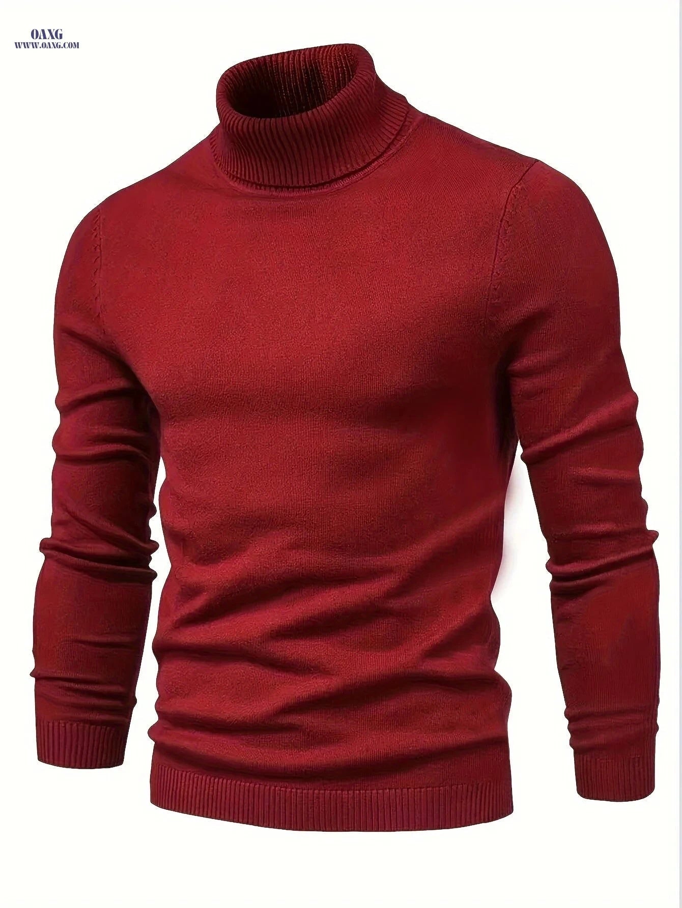 2024 Men's Lapel Solid Color Pullover Sweater - Casual Knitted Style   OAXG Navy Color / FR S