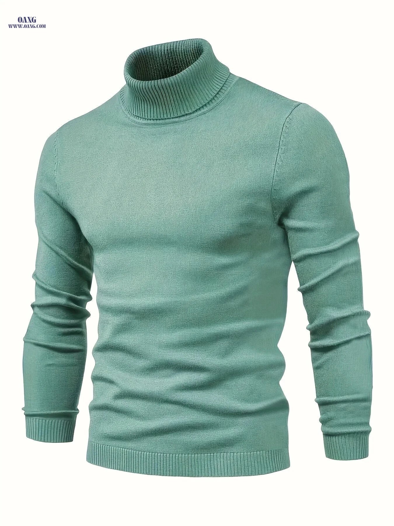 2024 Men's Lapel Solid Color Pullover Sweater - Casual Knitted Style   OAXG Navy Color / FR S