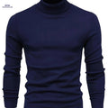 2024 Men's Lapel Solid Color Pullover Sweater - Casual Knitted Style   OAXG Navy Color / FR S