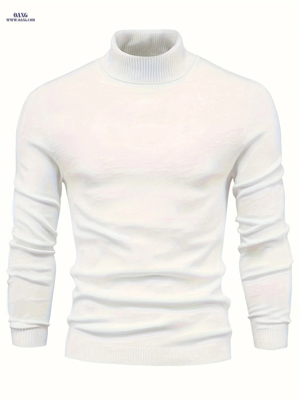 2024 Men's Lapel Solid Color Pullover Sweater - Casual Knitted Style   OAXG Navy Color / FR S