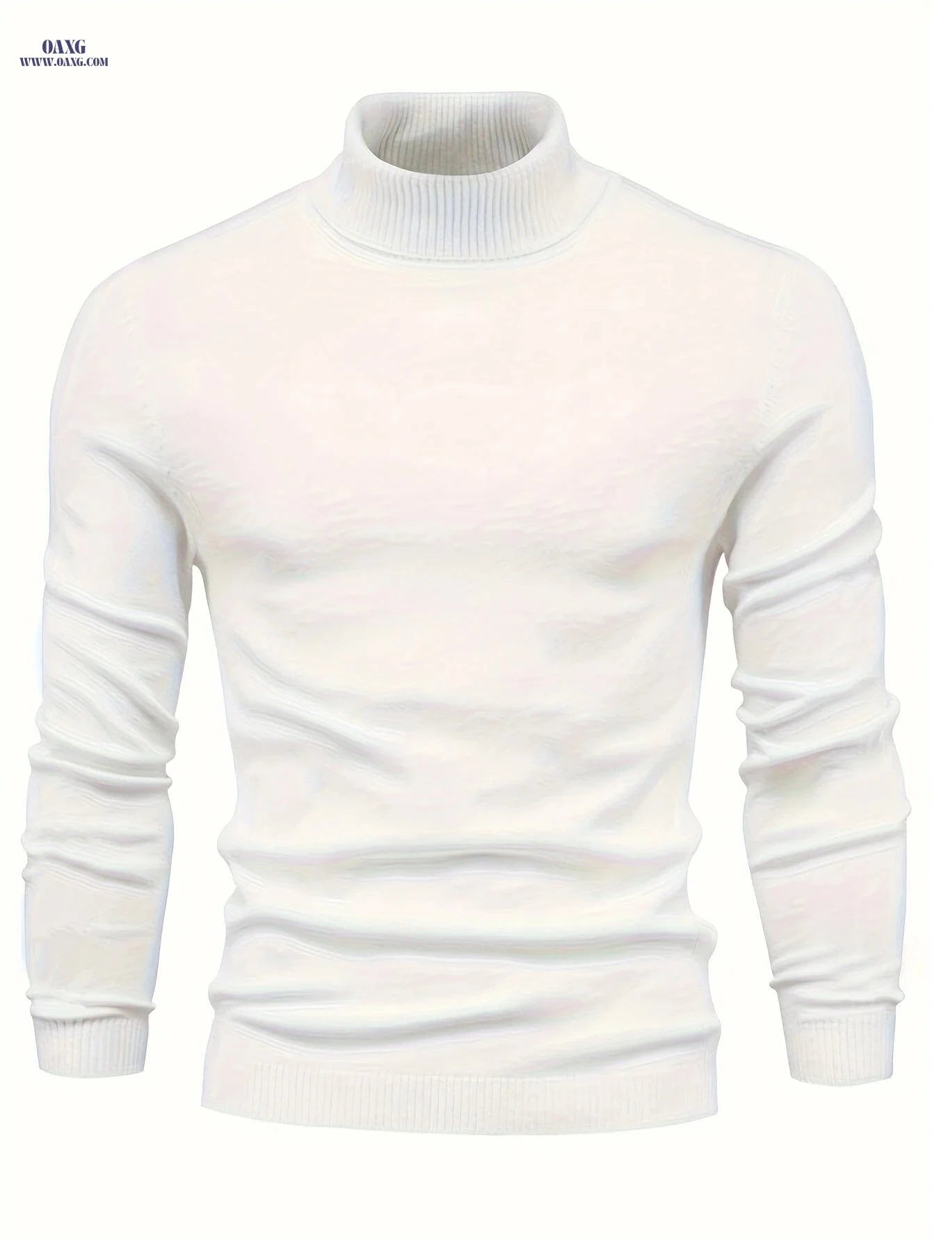 2024 Men's Lapel Solid Color Pullover Sweater - Casual Knitted Style   OAXG Navy Color / FR S