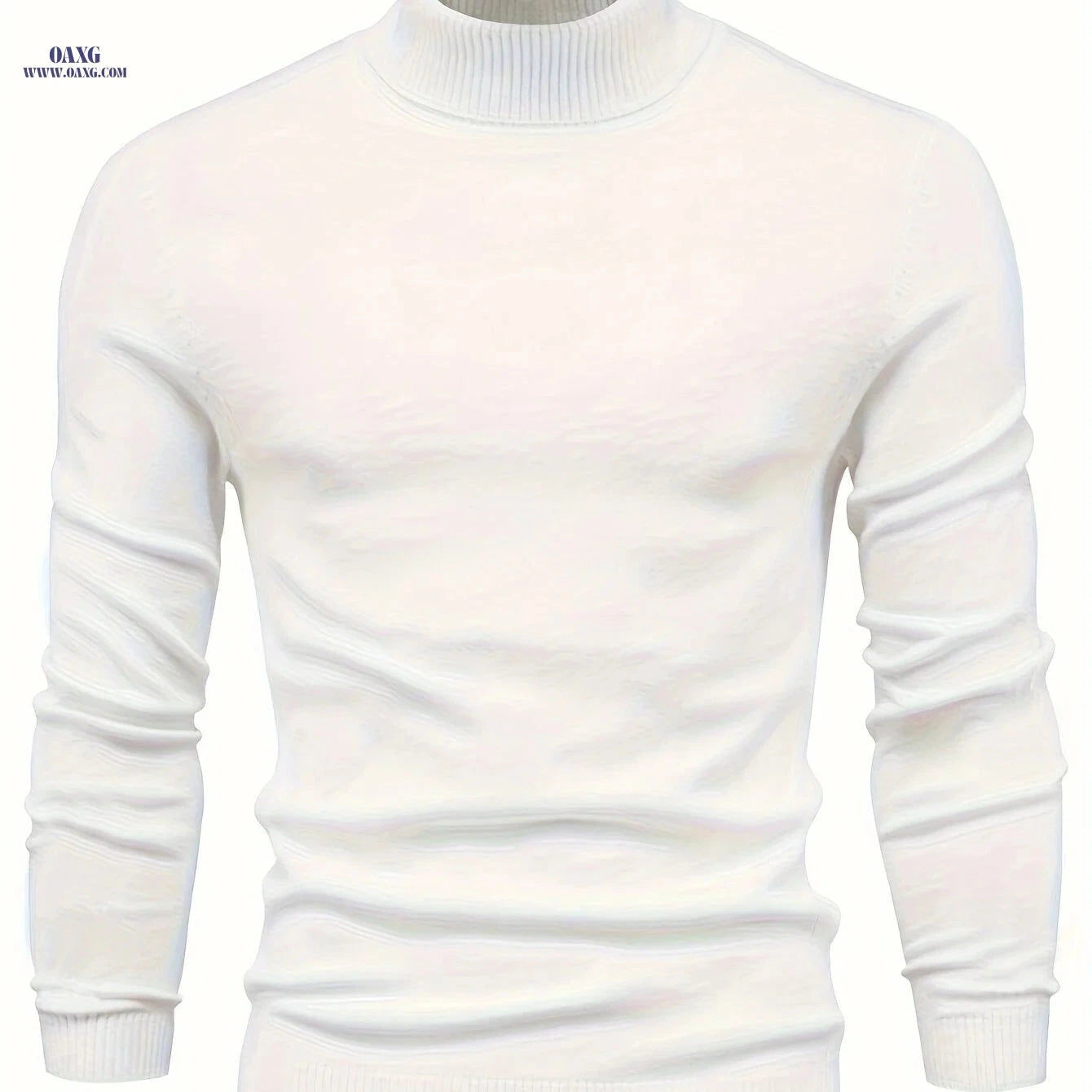 2024 Men's Lapel Solid Color Pullover Sweater - Casual Knitted Style   OAXG Navy Color / FR S