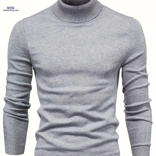 2024 Men's Lapel Solid Color Pullover Sweater - Casual Knitted Style   OAXG 