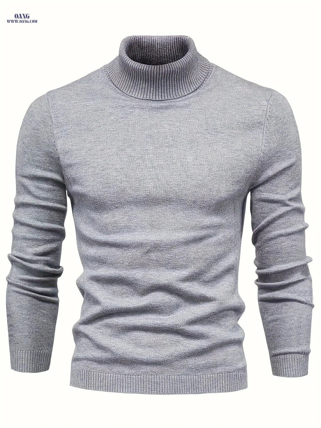 2024 Men's Lapel Solid Color Pullover Sweater - Casual Knitted Style   OAXG 