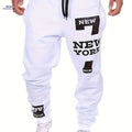 2024 Men's Light Grey Joggers - Regular Fit with NEW YORK Print   OAXG White / S