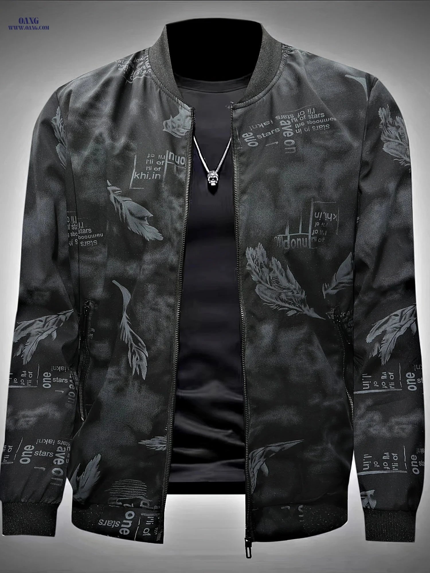 2024 Men's Mid-Age Print Baseball Jacket - Casual Spring Outwear   OAXG 