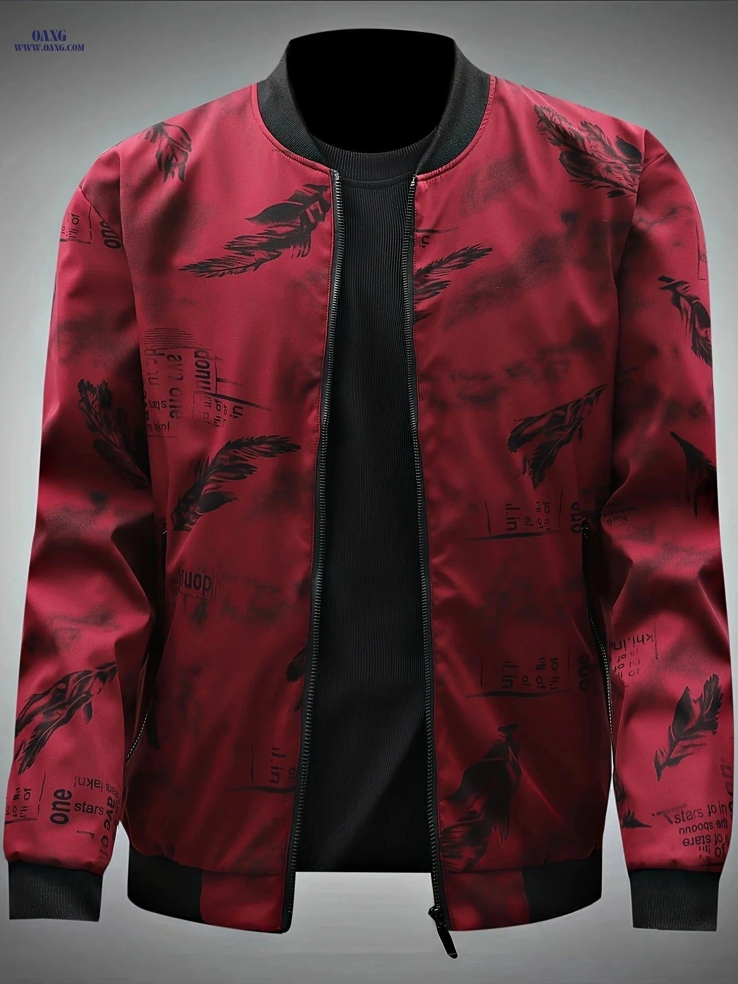 2024 Men's Mid-Age Print Baseball Jacket - Casual Spring Outwear   OAXG 