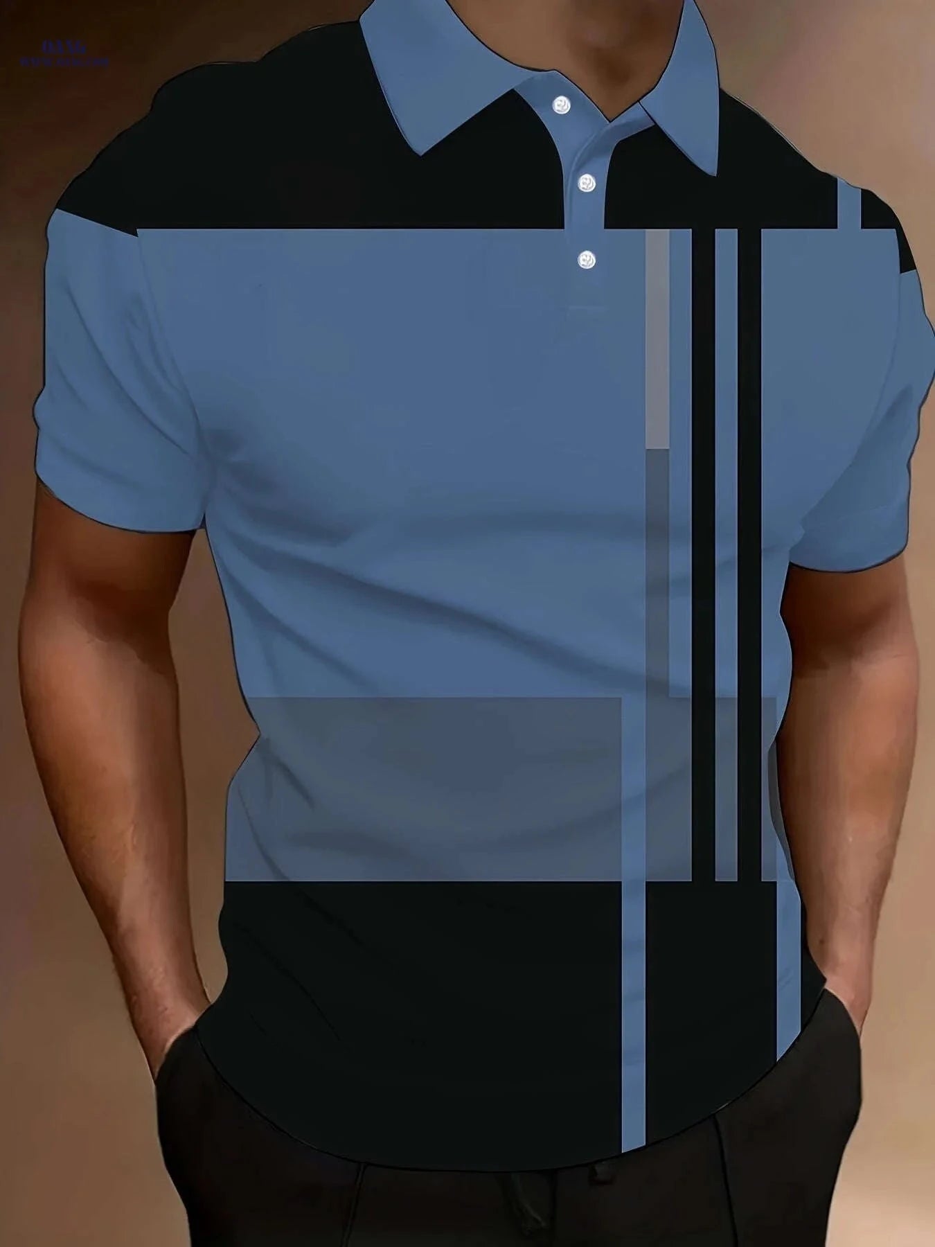 2024 Men's Polo Shirt - 3D Printed Geometric Design, Casual Fit   OAXG 