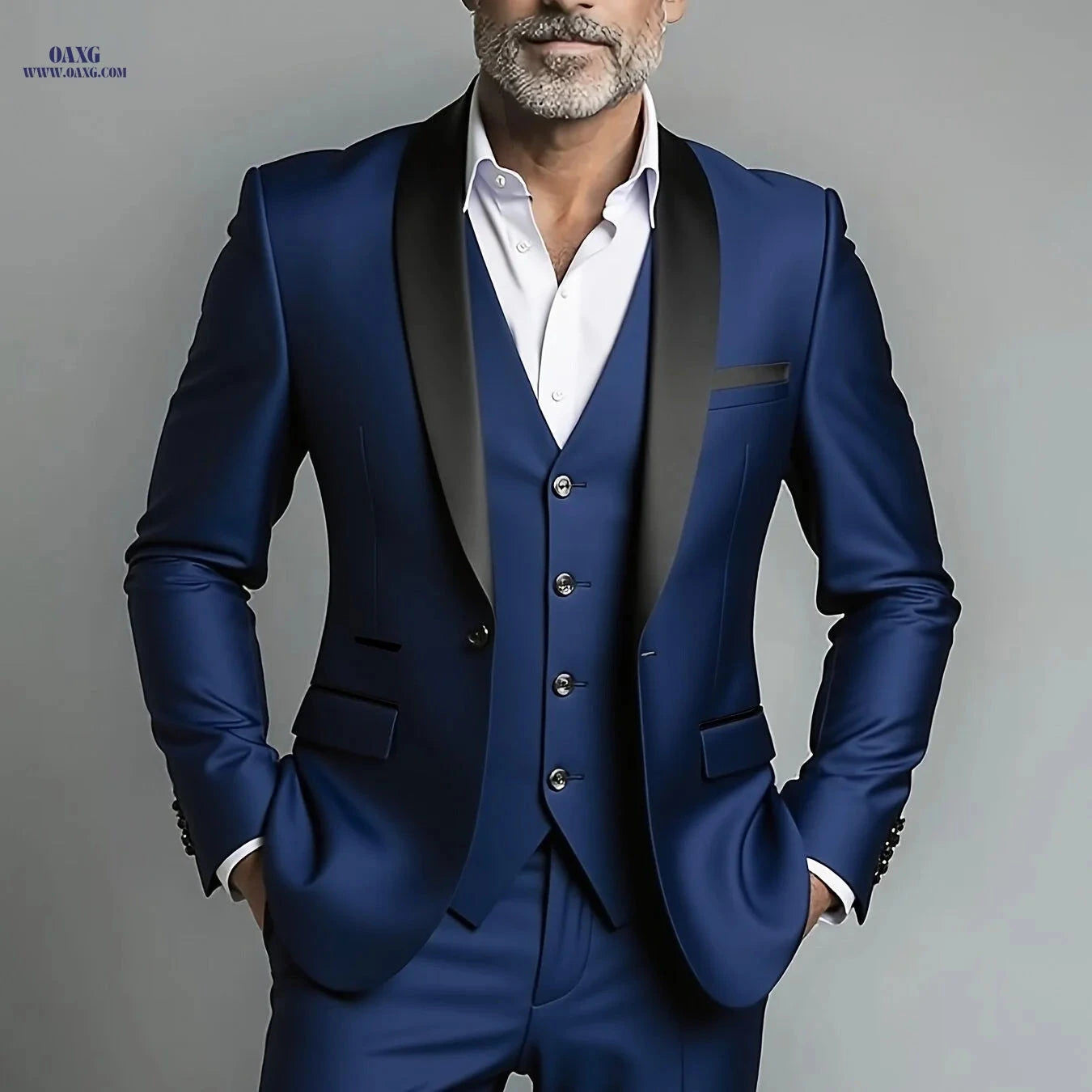 2024 Men's Slim Fit Business Suit - Stretch Fabric 3pcs Set   OAXG 