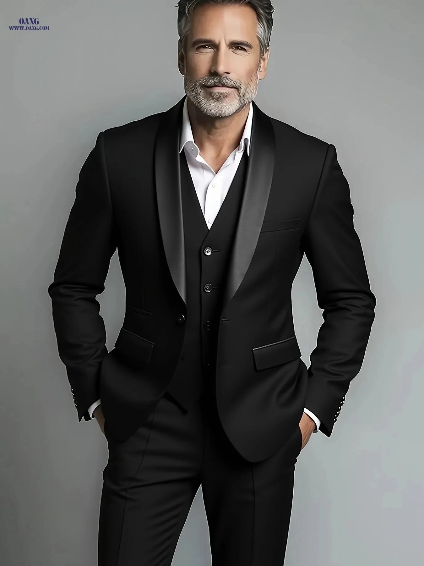 2024 Men's Slim Fit Business Suit - Stretch Fabric 3pcs Set   OAXG 