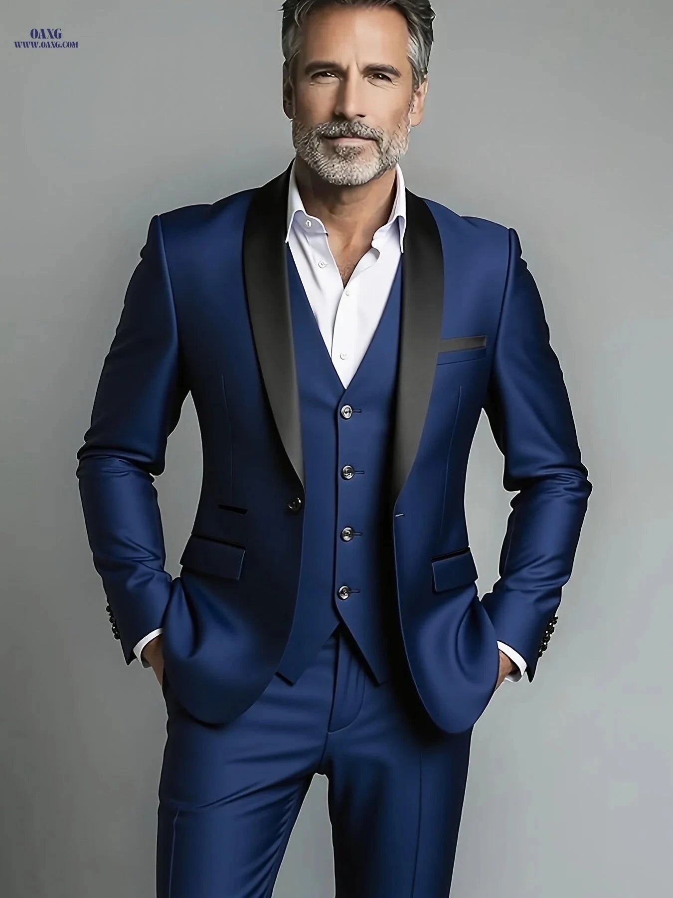 2024 Men's Slim Fit Business Suit - Stretch Fabric 3pcs Set   OAXG 