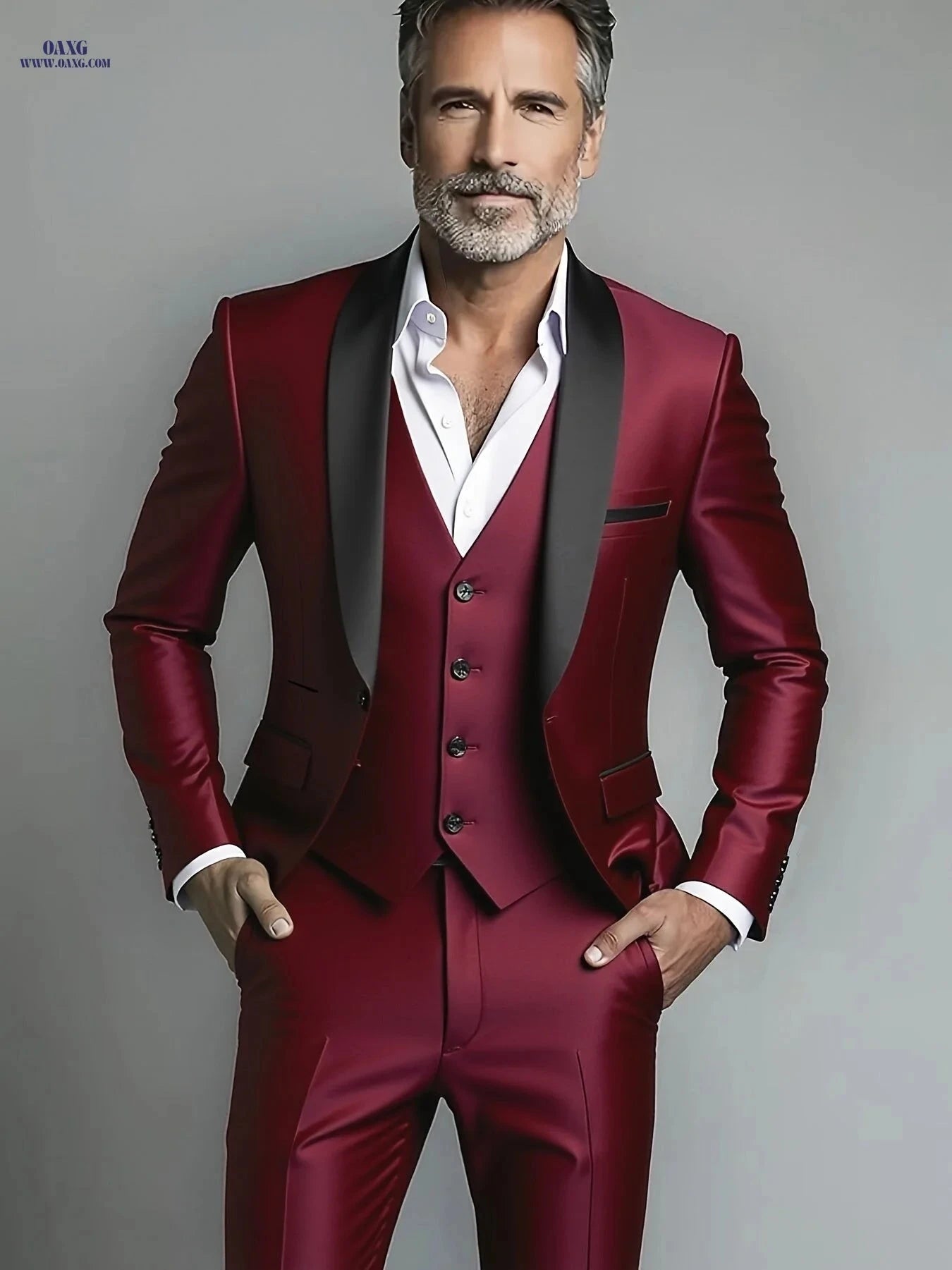 2024 Men's Slim Fit Business Suit - Stretch Fabric 3pcs Set   OAXG 