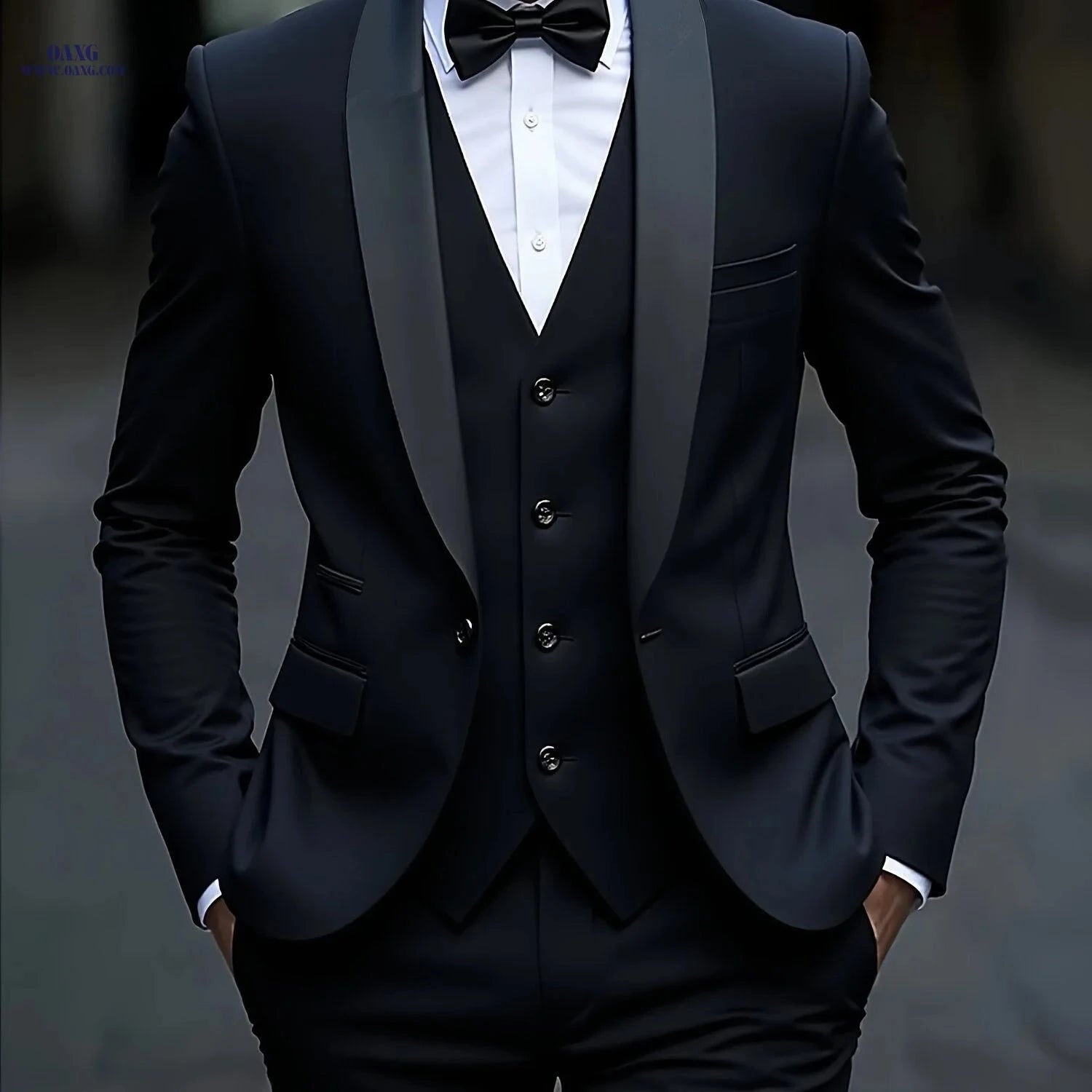 2024 Men's Slim Fit Dress Suit Set with Blazer, Vest & Pants   OAXG 