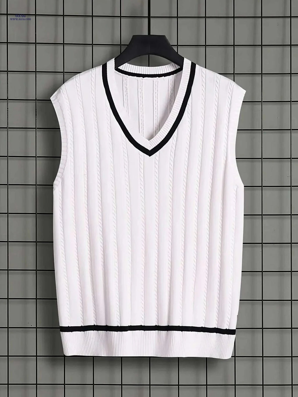 2024 Men's Twist Knit Sweater Vest - V-neck, Medium Stretch Design   OAXG 