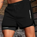 2024 New Men's Swim Trunks - Double Layered Casual Swimming Shorts   OAXG Black / XS