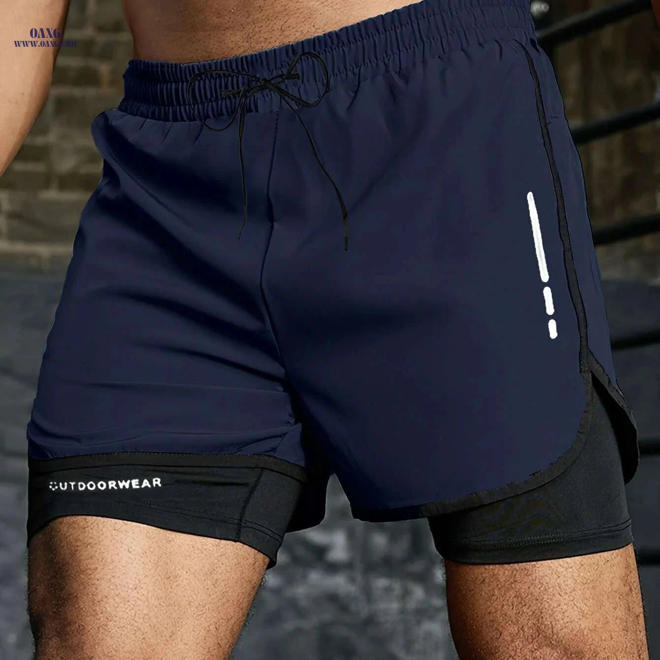 2024 New Men's Swim Trunks - Double Layered Casual Swimming Shorts   OAXG Black / XS