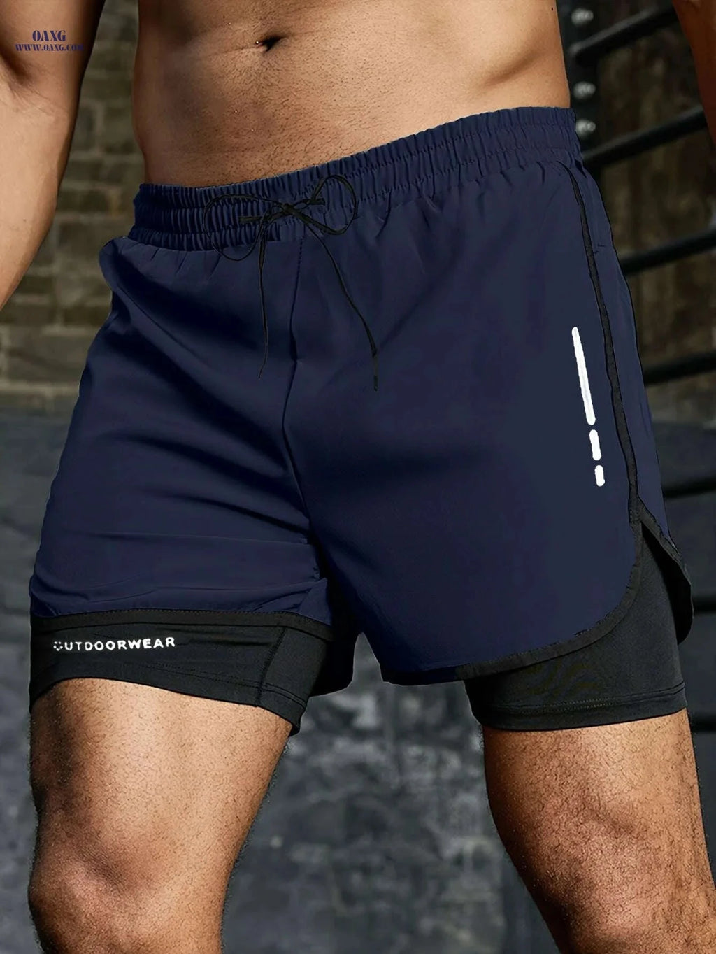 2024 New Men's Swim Trunks - Double Layered Casual Swimming Shorts   OAXG Black / XS