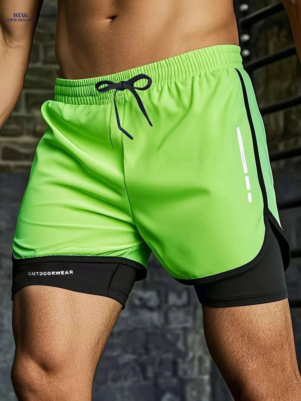 2024 New Men's Swim Trunks - Double Layered Casual Swimming Shorts   OAXG Black / XS