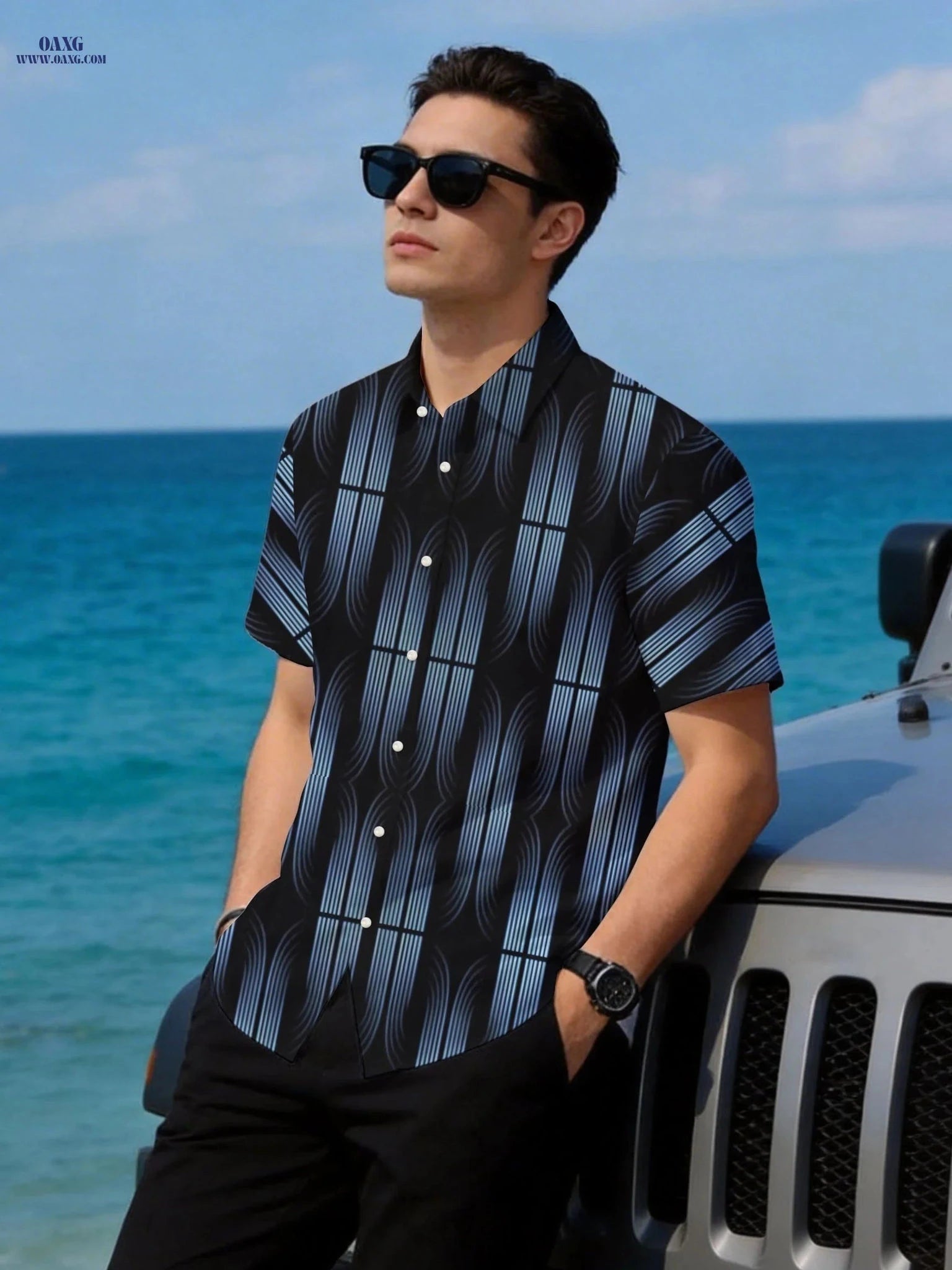 2024 Summer Men's Hawaiian Shirt - Breathable Fabric, Digital Print   OAXG 