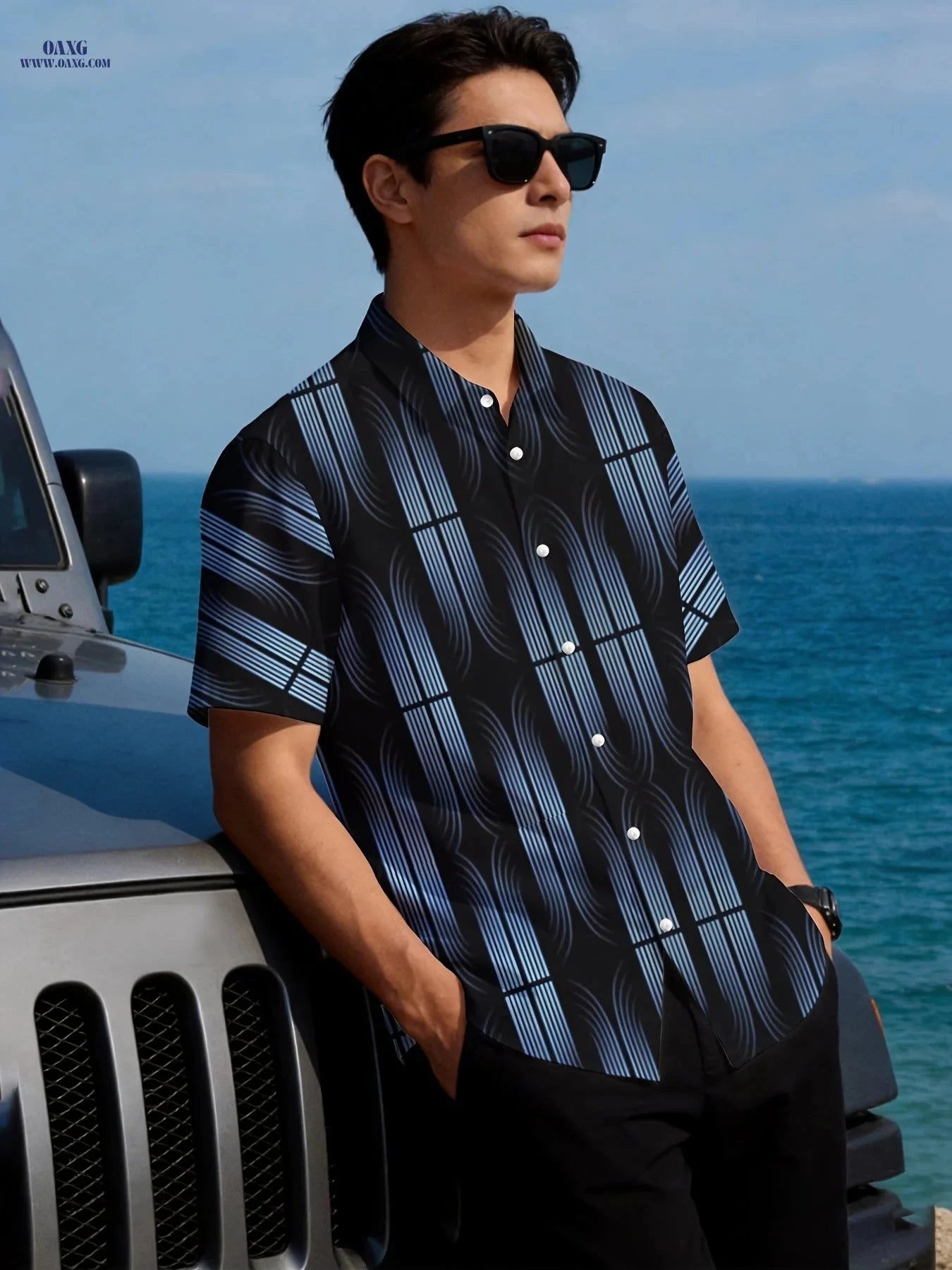 2024 Summer Men's Hawaiian Shirt - Breathable Fabric, Digital Print   OAXG 