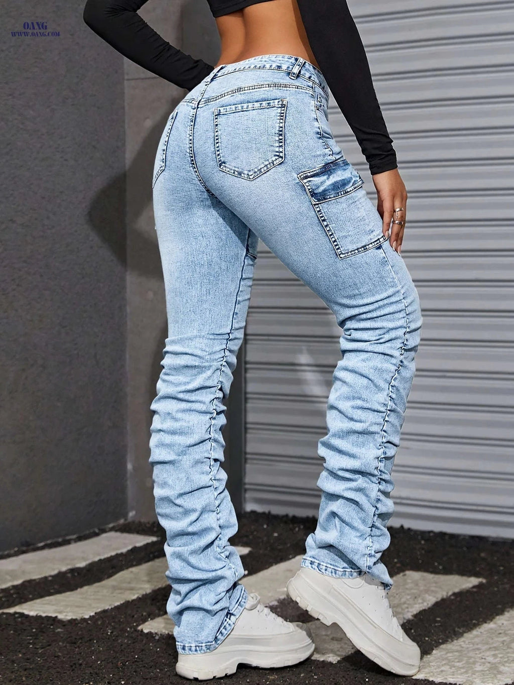 2024 Women's Slim-Fit Jeans - Trendy Casual Denim for All Seasons   OAXG 