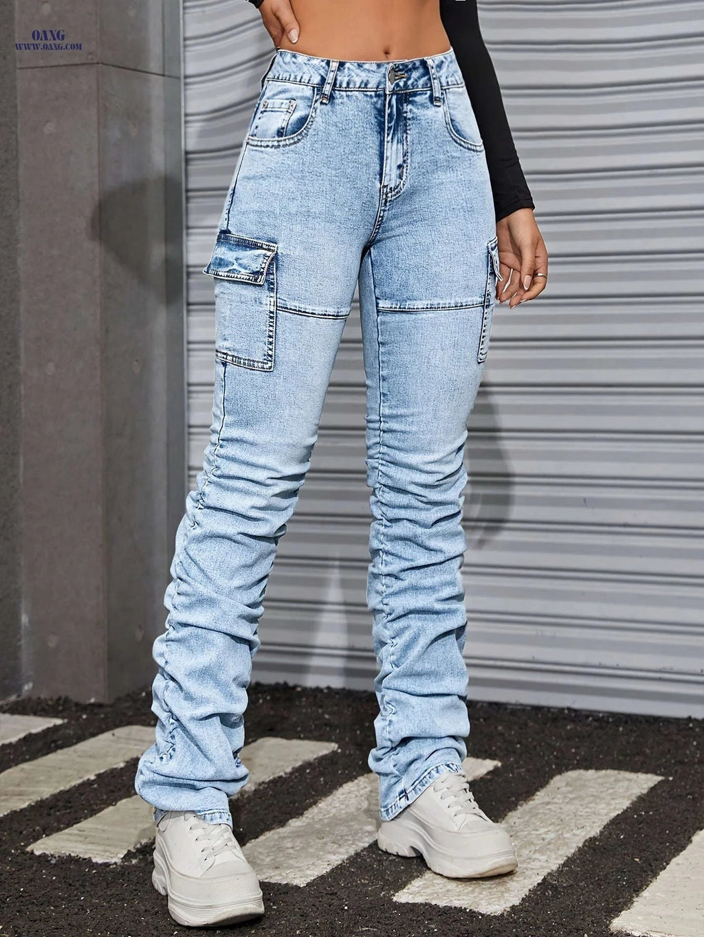 2024 Women's Slim-Fit Jeans - Trendy Casual Denim for All Seasons   OAXG 