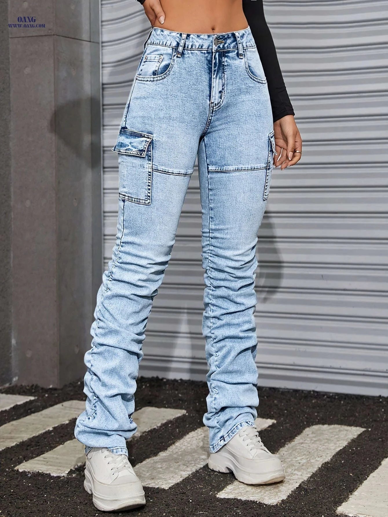 2024 Women's Slim-Fit Jeans - Trendy Casual Denim for All Seasons   OAXG 
