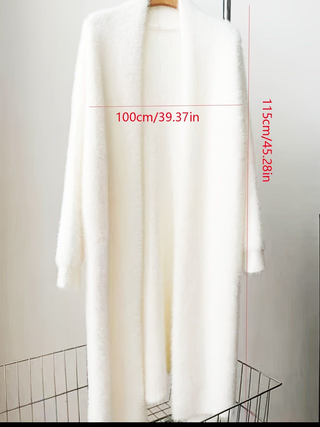 2025 Autumn/Winter New Arrival Mid-Length Buttonless Outerwear, Women's Fashion Korean Style Petite Lazy Look Faux Mink Soft White Cardigan   OAXG White / Asian S/M