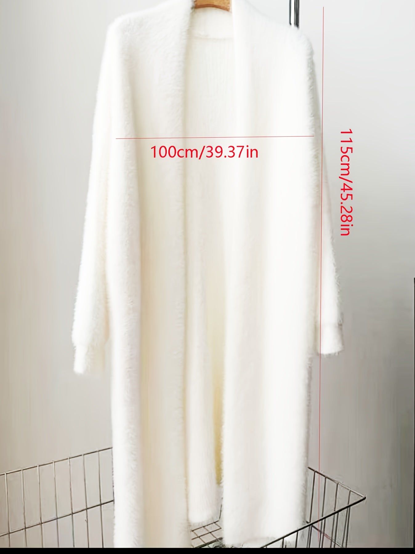 2025 Autumn/Winter New Arrival Mid-Length Buttonless Outerwear, Women's Fashion Korean Style Petite Lazy Look Faux Mink Soft White Cardigan   OAXG White / Asian S/M